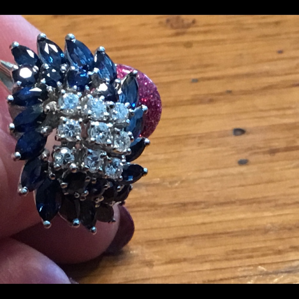 SOLD Vintage Estate Sapphire And Diamond Ring